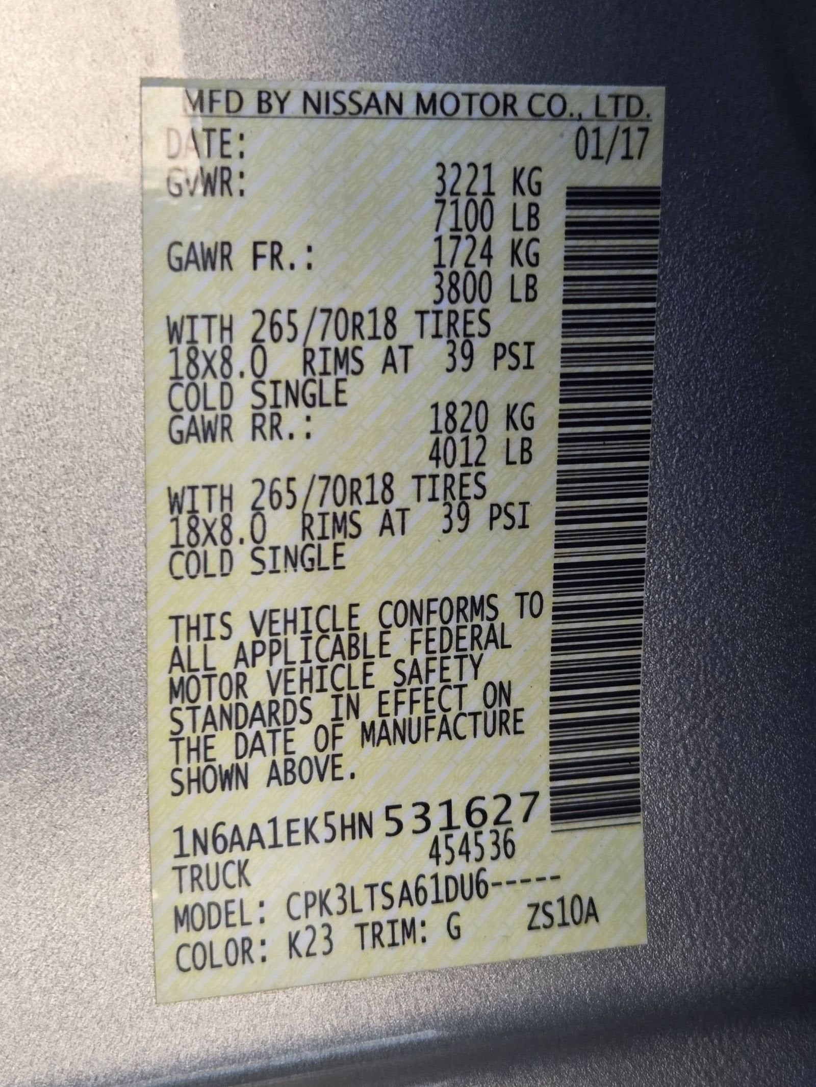 2017 Nissan Titan SV