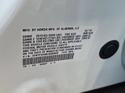 2020 Honda Pilot Touring 8 Passenger