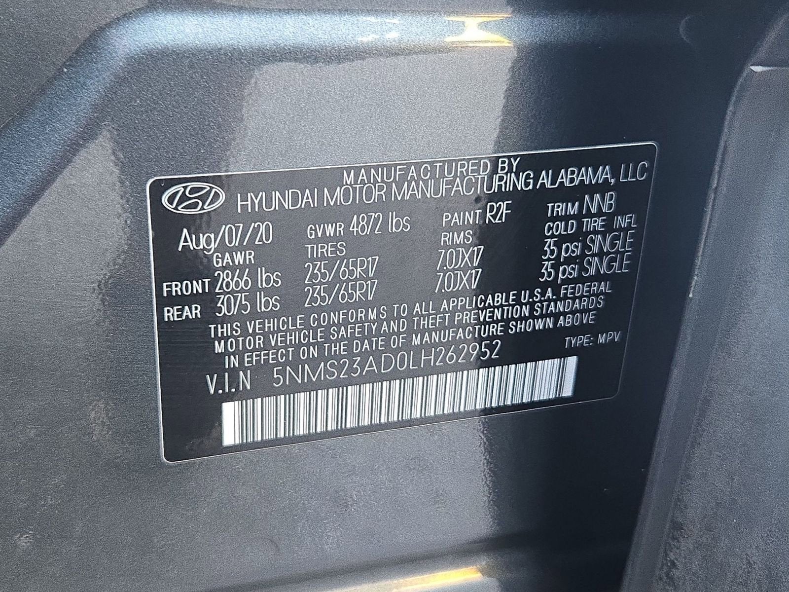 2020 Hyundai Santa Fe SE