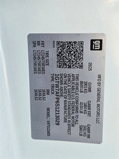 2025 GMC Savana Cargo 2500 Work Van