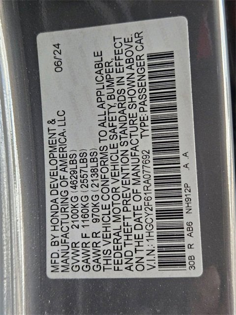 2024 Honda Accord Hybrid EX-L