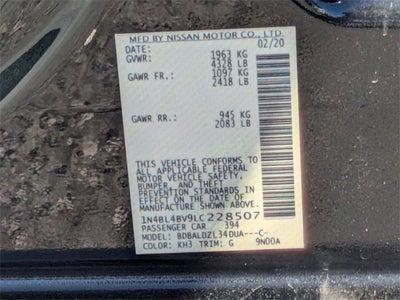 2020 Nissan Altima 2.5 S