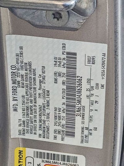 2018 Lincoln MKZ Hybrid Reserve