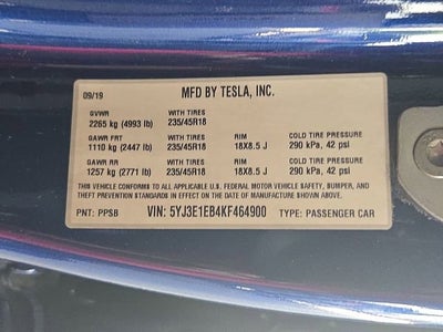 2019 Tesla Model 3 Long Range