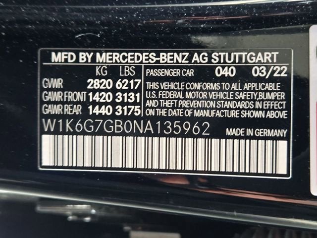 2022 Mercedes-Benz S-Class S 580