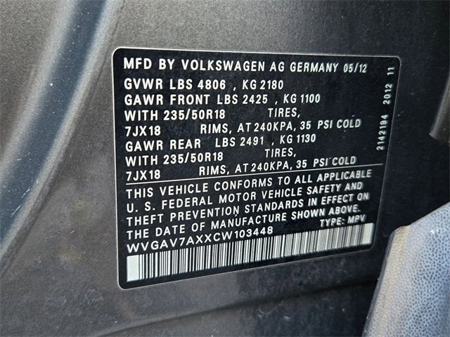 2012 Volkswagen Tiguan S