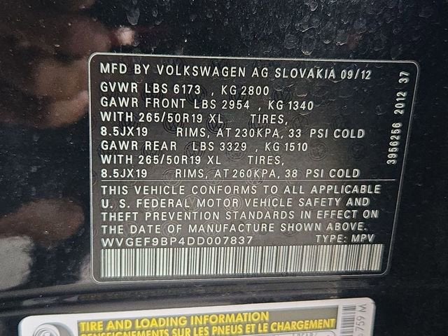 2013 Volkswagen Touareg Sport