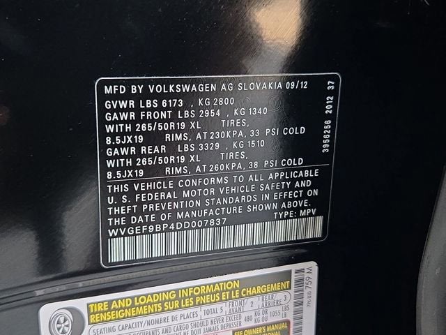 2013 Volkswagen Touareg Sport